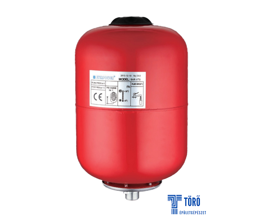 Ever Line fűtési tágulási tartály, függőleges 18l 110C/6bar EPDM