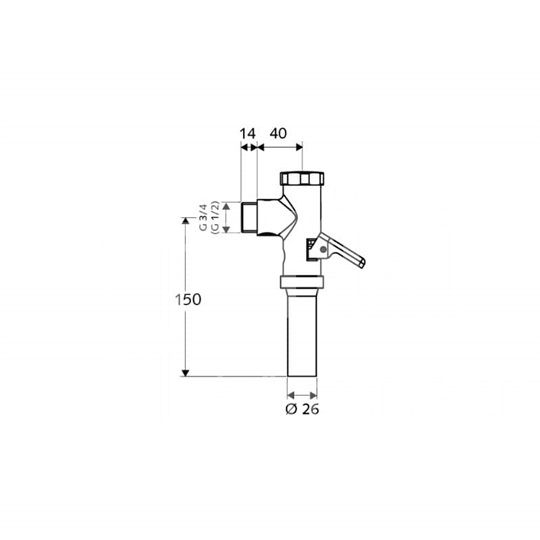 Schell nyomófüles WC szelep 3/4"