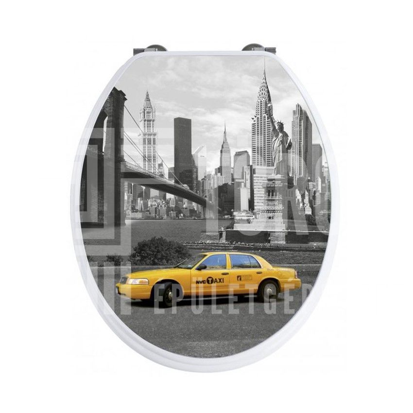 Styron WC ülőke, színes,  New York taxi, MDF