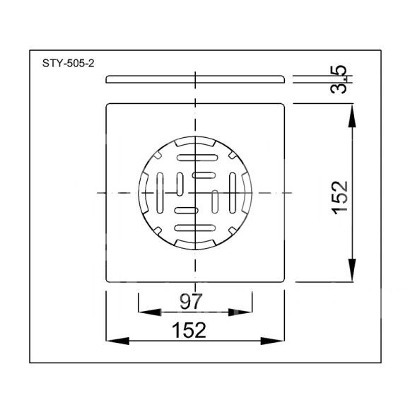 150 x 150 mm-es rozsdamentes fedrács (2 részes)