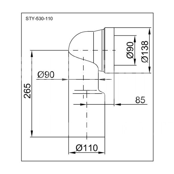 WC bekötő könyök, Ø110 mm-es