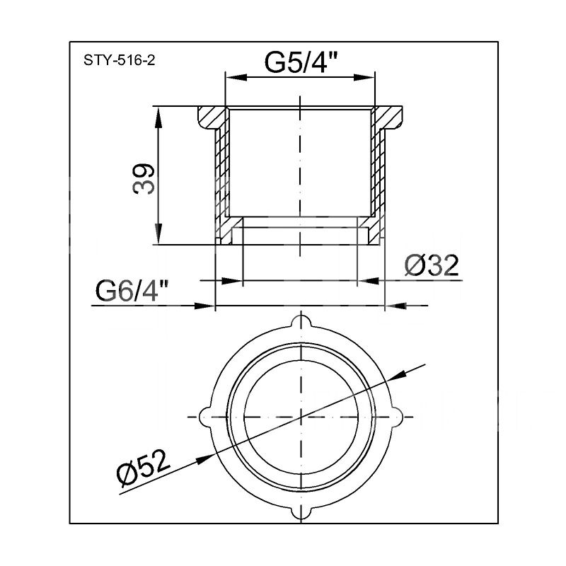 Szűkítő szifonhoz: 5/4″ belső menetes – 6/4″ külső menetes, tömítéssel