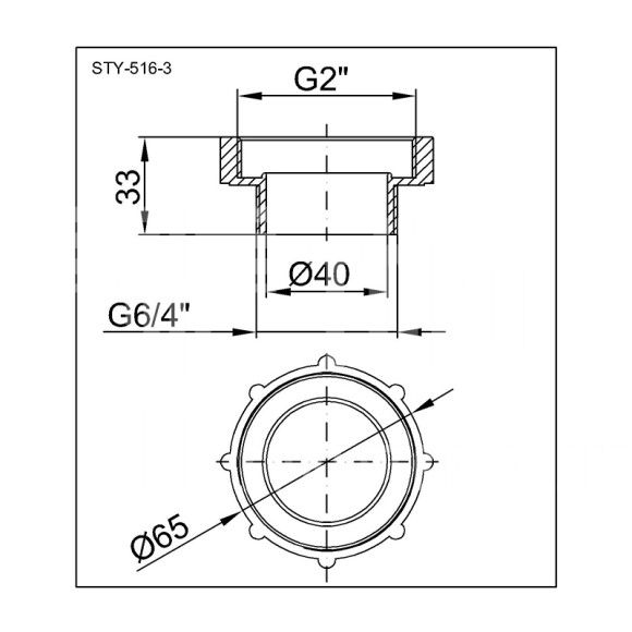 Szűkítő szifonhoz: 6/4″ külső menetes – 2″ belső menetes, tömítéssel