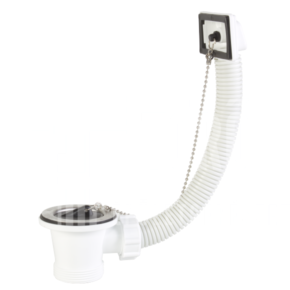 Mosogató leeresztőszelep, szögletes túlfolyóval, lánccal