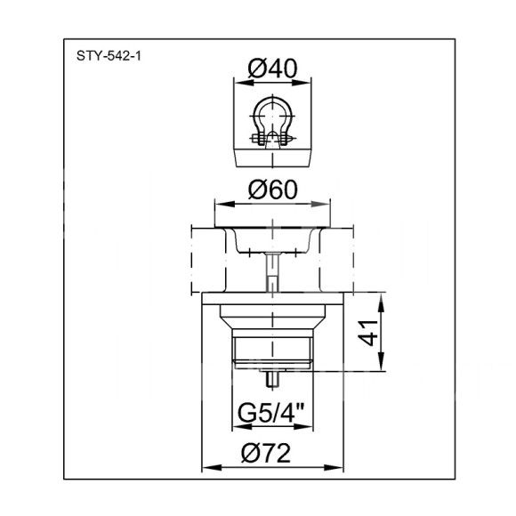 Leeresztőszelep 5/4” – Ø60 mm-es tányérral