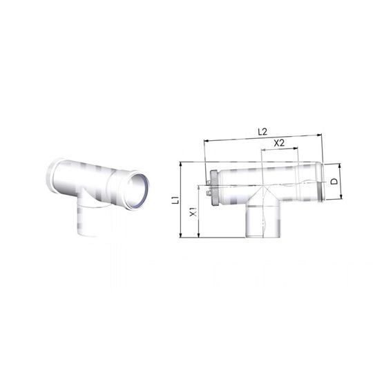 Tricox PPS 80 ellenőrző T-idom