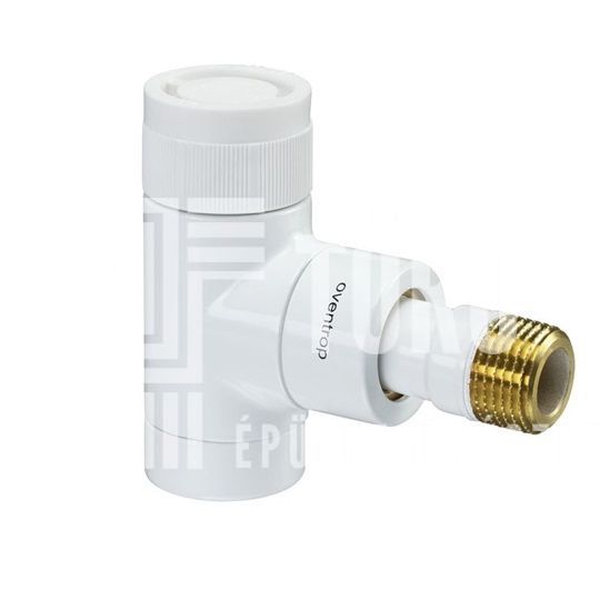 Oventrop E típusú termosztatikus szelep, PN10 DN15, 1/2", sarok, fehér