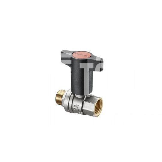 Oventrop Optibal golyóscsap, DN20, 3/4" kb, fix, PN20, PN16, műanyag fogantyúval, sárgaréz