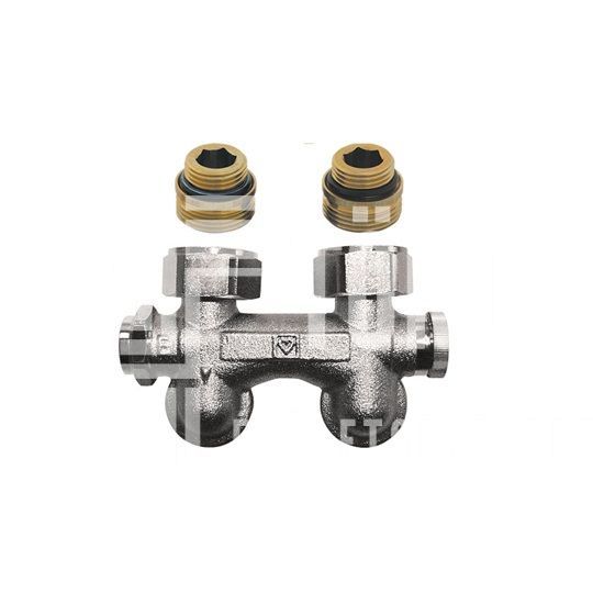 Herz 3000 szelepblokk sarok egy/kétcsöves ürítés balról 1/2”-3/4”K