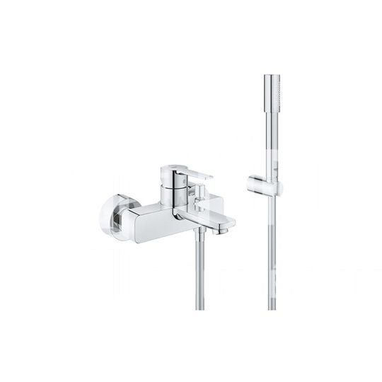Grohe Lineare egykaros kádtöltő- és zuhanycsaptelep fix falitartós zuhany garnitúrával