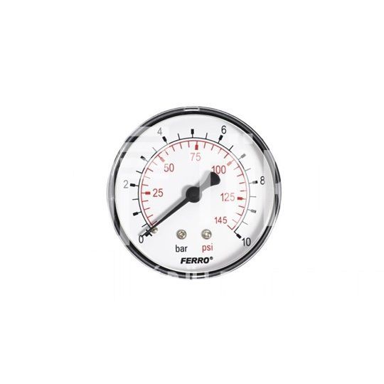 Ferro nyomásmérő 63 mm 10 bar hátsós csatlakozás 1/4"