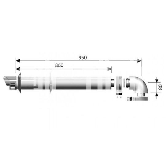 Ariston Kondenzációs Vízszintes Kivezető Készlet 60/100-as 3318073